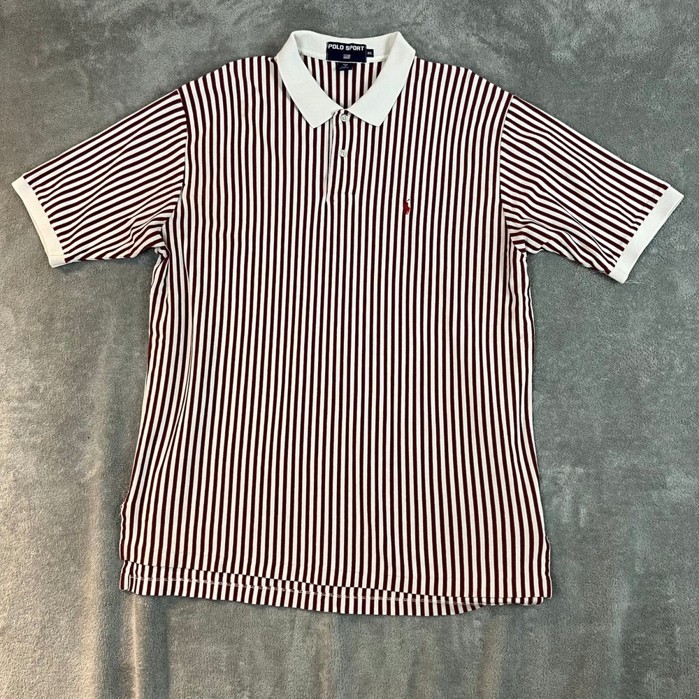 Vintage Polo Sport Ralph Lauren Polo Shirt Mens XXL Striped Cotton Classic Prep